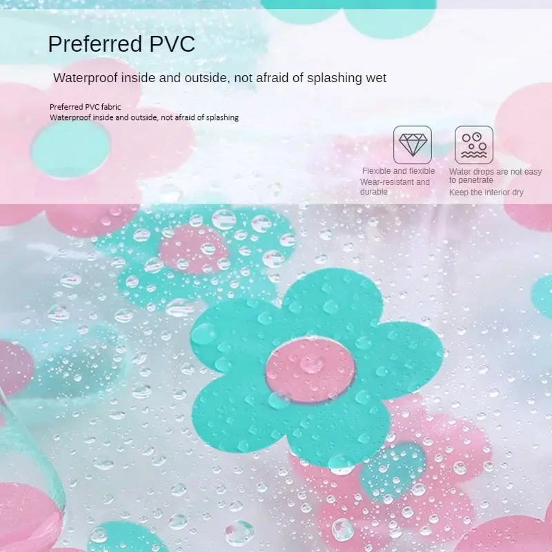 Transparent PVC Makeup Bags Portable Women's Floral Waterproof Cosmetic Bag Travel Washing Toiletry Shower Storage Pouches