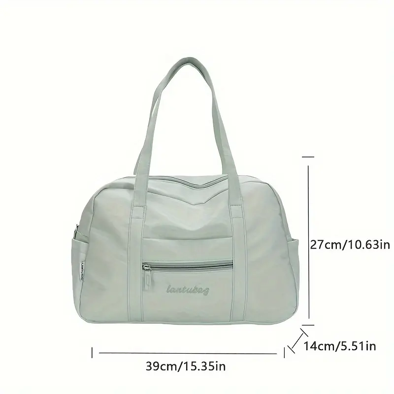 Chic Nylon Tote Bag for Women - Lightweight, Large Capacity, Casual Korean-Style Fitness & Travel Shoulder Bag with Zipper
