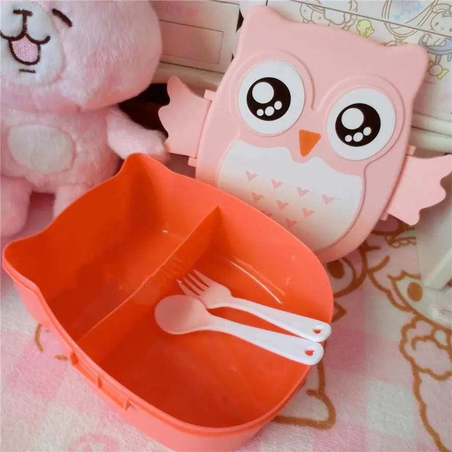 1 Pcs Food Container Carton Dinnerware Cutlery Portable Plastic Children Students Lunch Box Bento Box