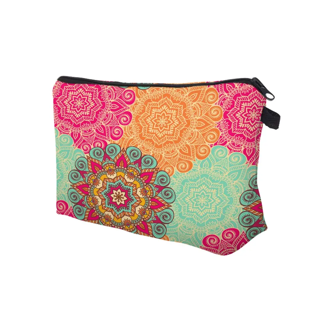 Deanfun Colorful Mandala Flower Pretty Cosmetic Bag 3D Printed Waterproof Makeup Bag For Women  with mandora