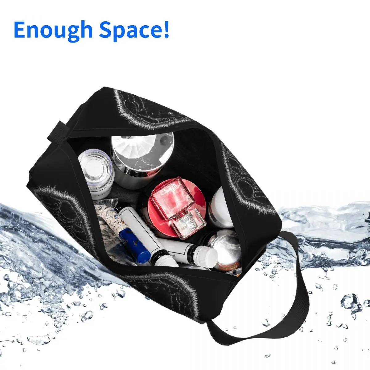 Custom Horror Film Bride Of Frankenstein Makeup Bag for Travel Cosmetic Fashion Halloween Horror Movie Storage Toiletry Bags