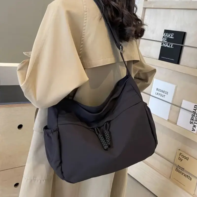 Casual Nylon Hobos Crossbody Bags Solid Zipper Women's Bags 2025 Fashion High Capacity Solid Color Single Shoulder Totes Bag