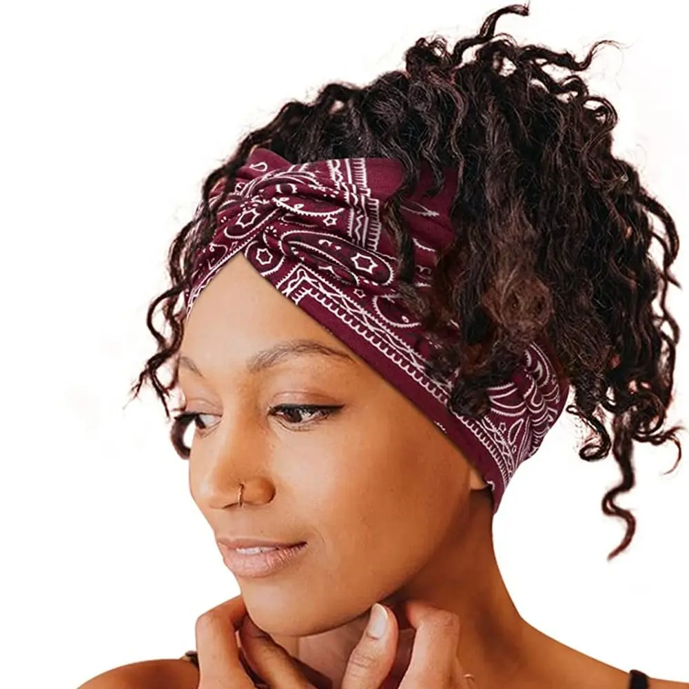 Solid Cross Wide Knotted Headbands for Women Extra Large Turban Workout Elastic Headband Fashion Yoga Hair Band Hair Accessories