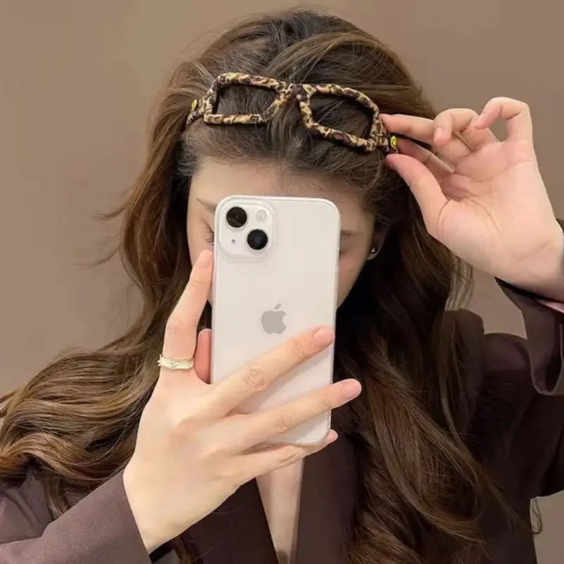 Korean version of high-end feel,eopard print wrapped clothglasses headband,women's 2025 new fashionable bangs versatile headband