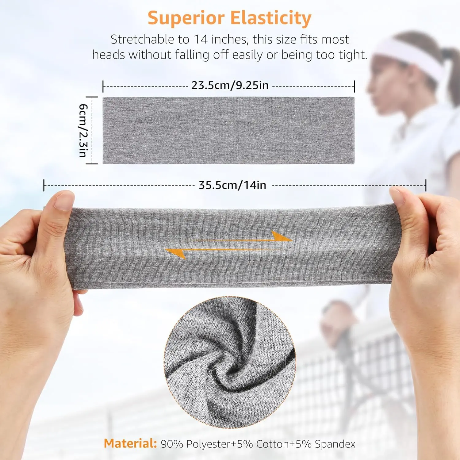 6CM Wide Fashion Sport Style Headband For Women Spring Summer Fitness Yoga Running Sweatband Elastic Hairbands Makeup Headwrap