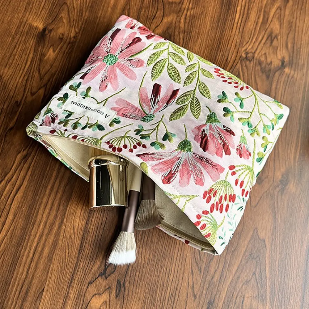 High Quality Dasiphora Fruticosa Makeup Bag Travel Organizer Portable Toiletry Bag Large Capacity Cosmetic Bag