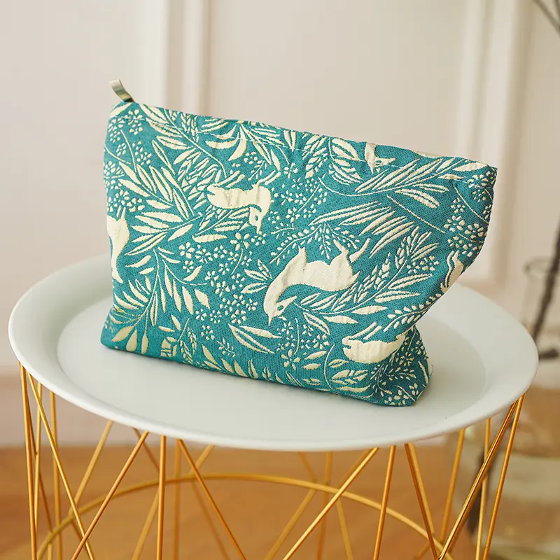 Bohemian style women's makeup bag, portable large capacity cosmetics storage bag, travel toiletry bag, portable liner bag