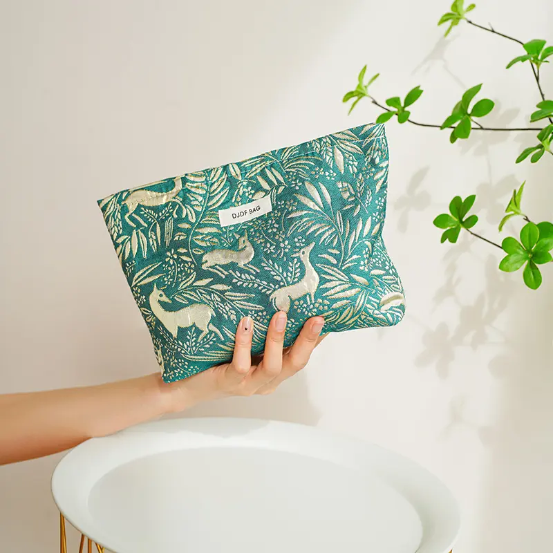 Bohemian style women's makeup bag, portable large capacity cosmetics storage bag, travel toiletry bag, portable liner bag
