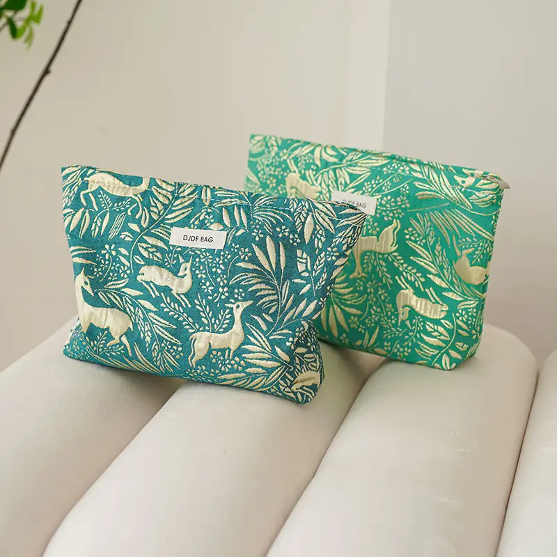Bohemian style women's makeup bag, portable large capacity cosmetics storage bag, travel toiletry bag, portable liner bag