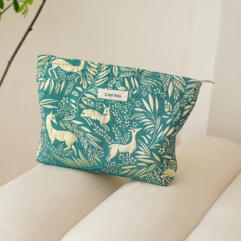 Bohemian style women's makeup bag, portable large capacity cosmetics storage bag, travel toiletry bag, portable liner bag