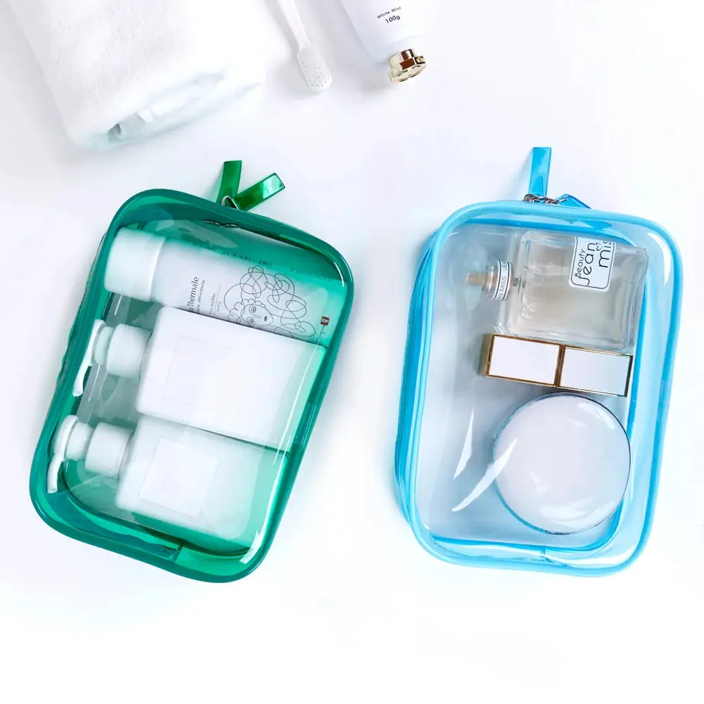 Transparent PVC Storage Bags Travel Organizer Clear Makeup Bag Beautician Cosmetic Bag Beauty Case Toiletry Cosmetic Storage Bag