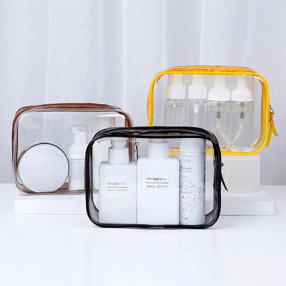 Transparent PVC Storage Bags Travel Organizer Clear Makeup Bag Beautician Cosmetic Bag Beauty Case Toiletry Cosmetic Storage Bag