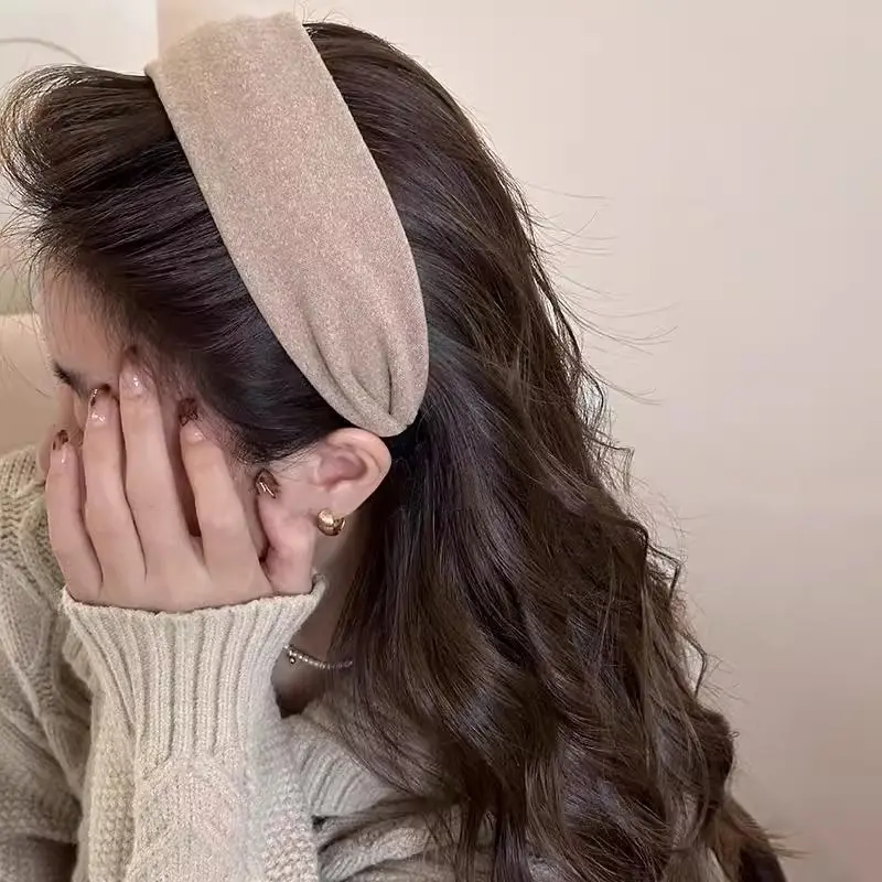 Vintage Solid Soft Cotton Hairband Women Girls Leopard Print Headband Sweet Hair Hoop Elastic Hair Band Fashion Hair Accessories