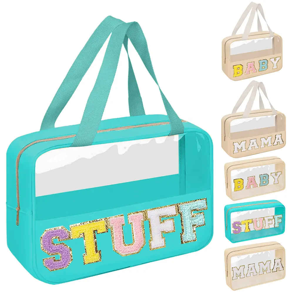 Female Toiletry Bags Large Travel Cosmetic Bag for Women Makeup Organizer Clear Letter MAMA Cosmetic Case Storage Pouch Tote Bag