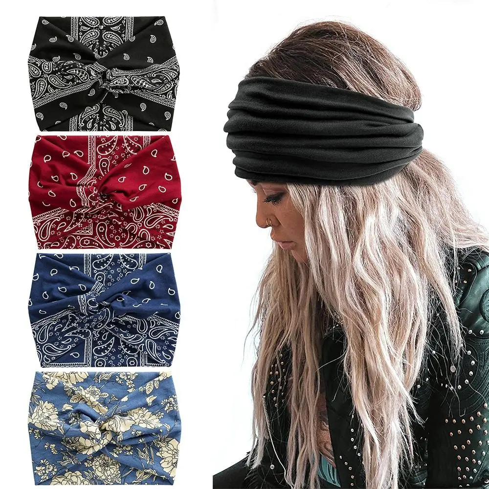 Wide Headbands for Women Extra Large Turban Workout Headband Fashion Yoga Hair Bands Boho Twisted Thick Hair Accessories