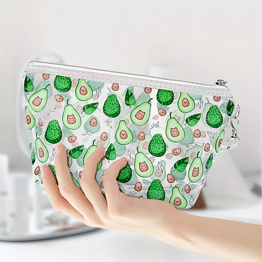 Clear PVC Cosmetic Bag Women Printed Make Up Pouch Travel Wash Toiletry Storage Organizer Waterproof Makeup Beauty Case