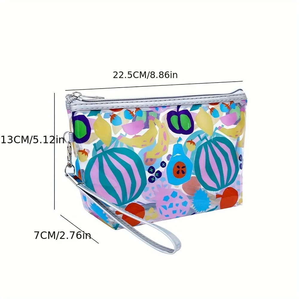 Clear PVC Cosmetic Bag Women Printed Make Up Pouch Travel Wash Toiletry Storage Organizer Waterproof Makeup Beauty Case
