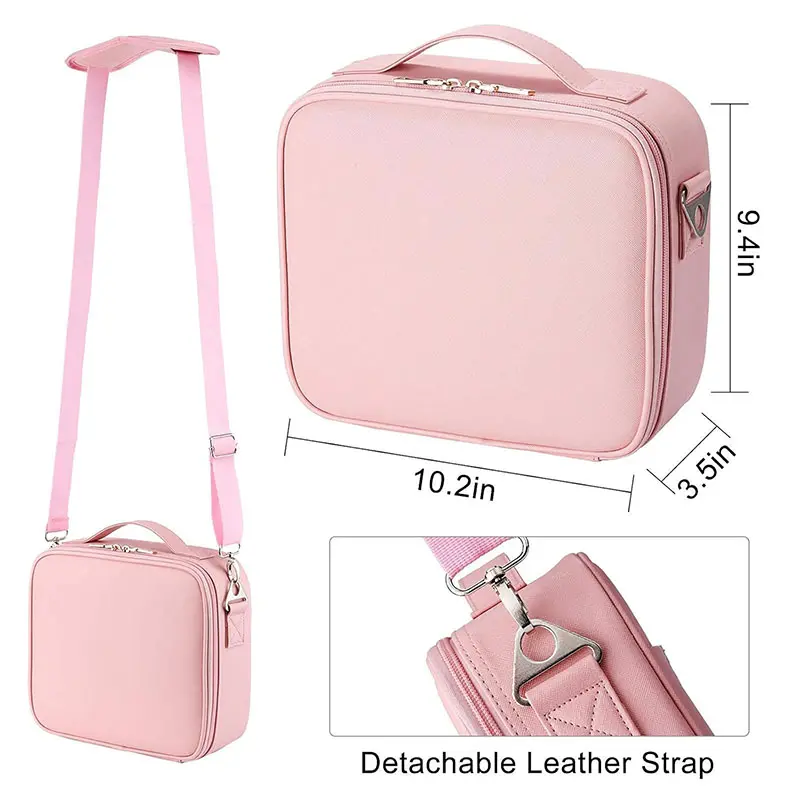 Waterproof PU Leather Cosmetic Bag Professional Large Capacity Storage Make up Handbag Case Travel Toiletry Makeup bag For Women