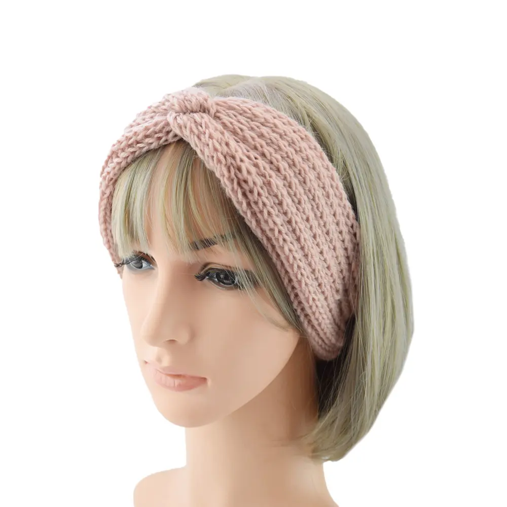 Autumn Winter Women Knitted Headband Headwrap Elastic Turban Solid Color Women Ear Warmer Outdoor Cycling Headband Headwear