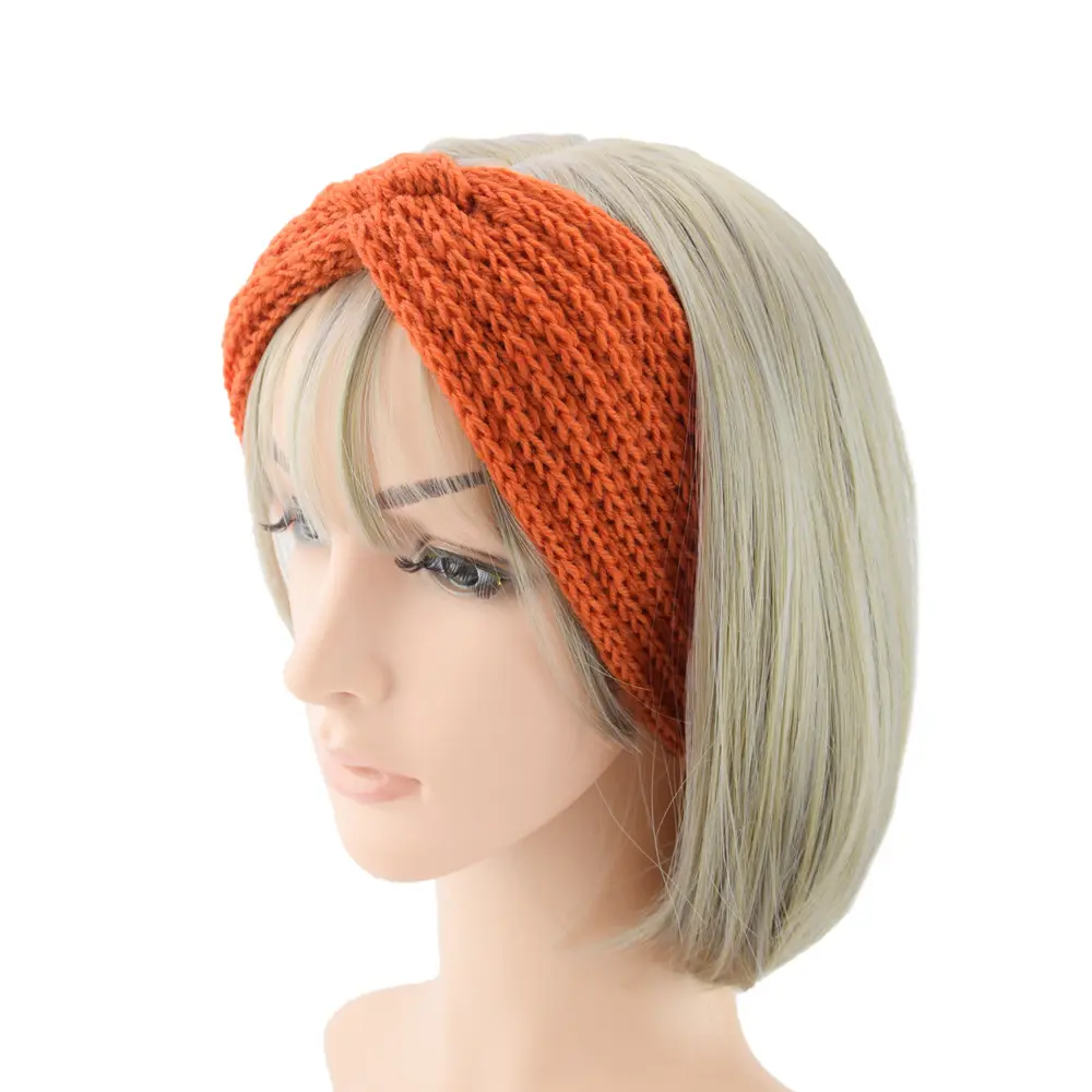 Autumn Winter Women Knitted Headband Headwrap Elastic Turban Solid Color Women Ear Warmer Outdoor Cycling Headband Headwear