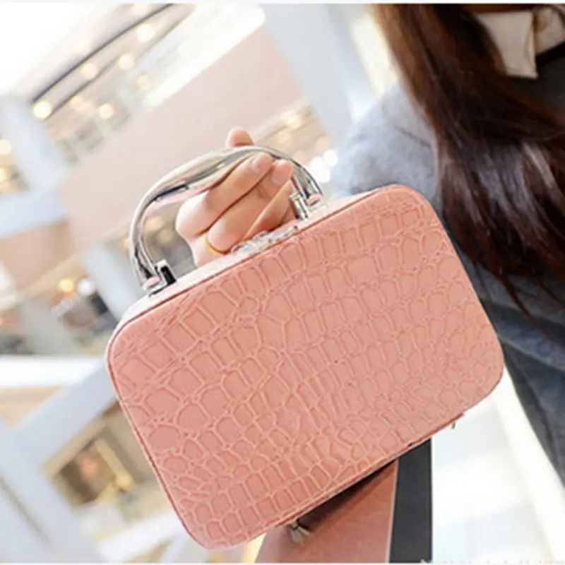 New Women Beauticians Makeup Case Cosmetic Bag High Quality Travel Organizer Beauty Box Cosmetics Jewelry Toolbox Holiday Gifts