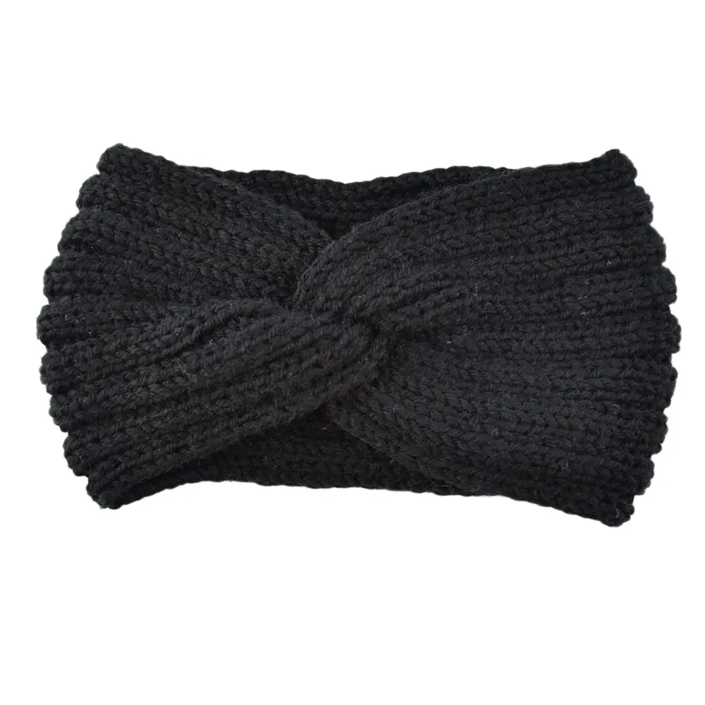 Autumn Winter Women Knitted Headband Headwrap Elastic Turban Solid Color Women Ear Warmer Outdoor Cycling Headband Headwear