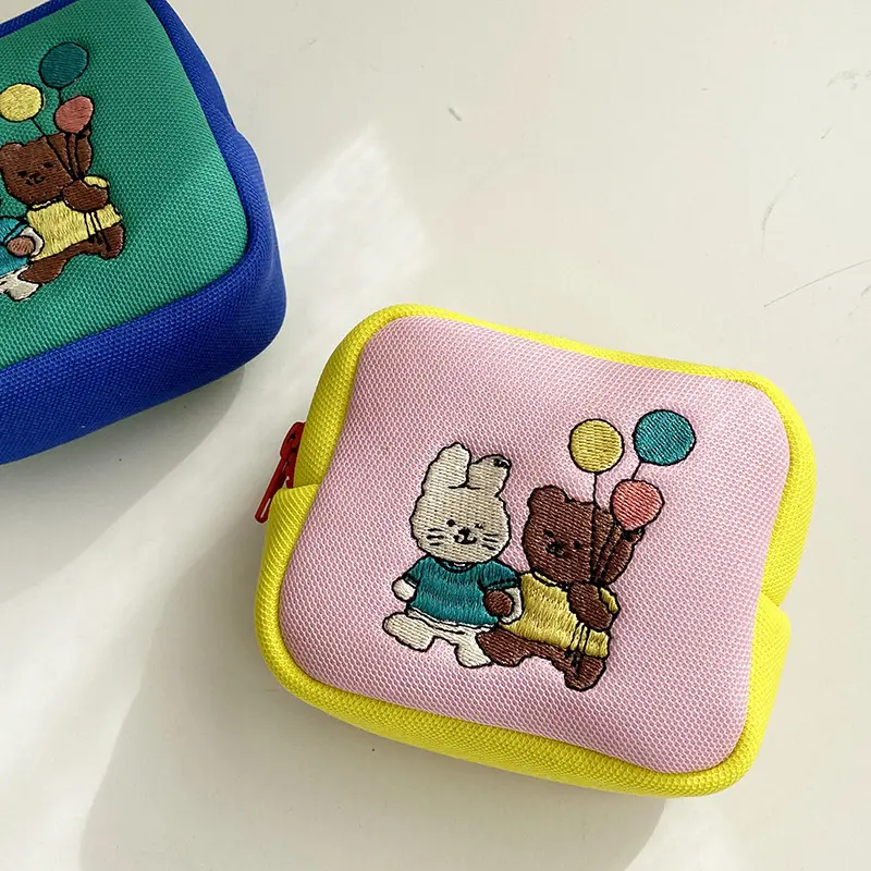 Women's Small Cosmetic Bag Zipper Girls Mini Sanitary Napkins Makeup Lipstick Bags Travel Earphone Coin Organizer Storage Pouch