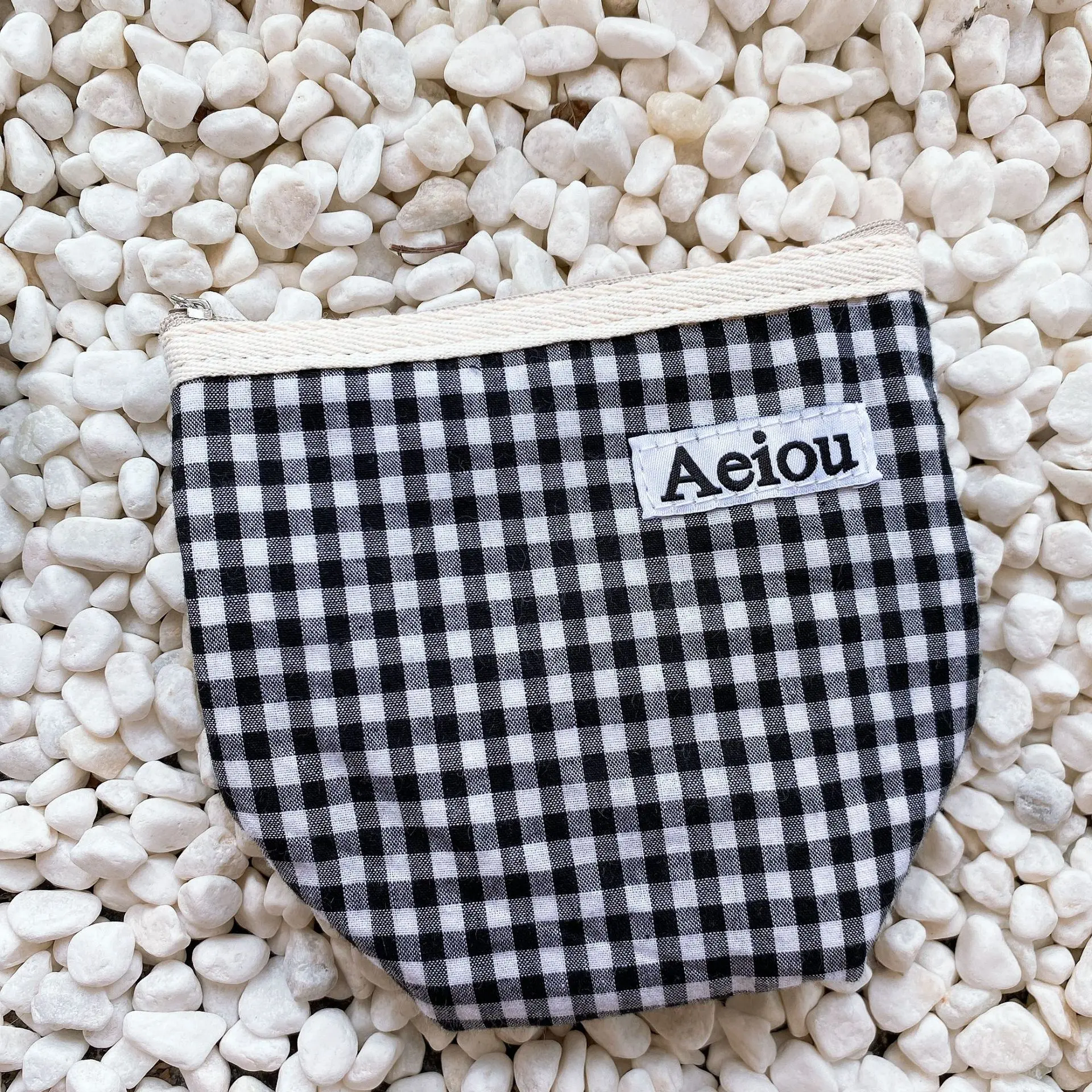 Fashion Canvas Makeup Bag for Women Cosmetic Bag Makeup Pouch Plaid Make Up Bags Lipstick Eyeshadow Eyeliner Case Coin Purse
