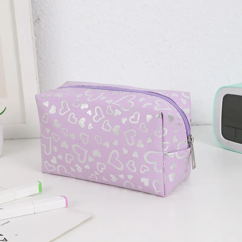 New Heart Pattern Women Makeup Bag Toiletries Cosmetic Organizer Zipper Bag Travel Wash Pouch Cosmetic Case Female Make Up Bags