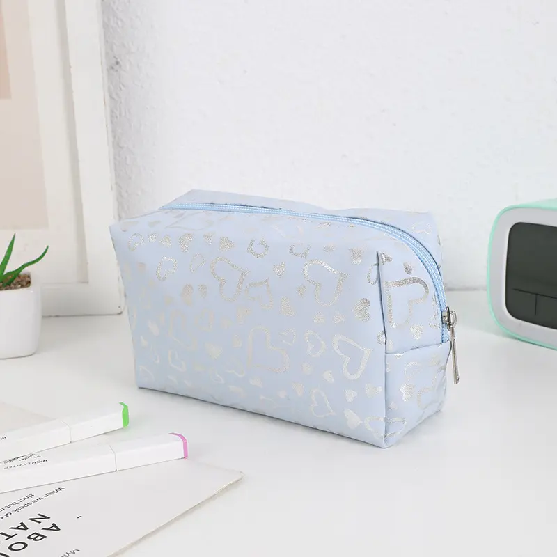 New Heart Pattern Women Makeup Bag Toiletries Cosmetic Organizer Zipper Bag Travel Wash Pouch Cosmetic Case Female Make Up Bags