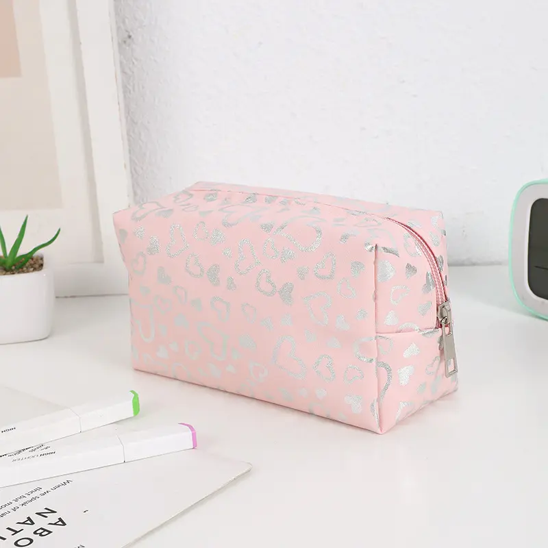 New Heart Pattern Women Makeup Bag Toiletries Cosmetic Organizer Zipper Bag Travel Wash Pouch Cosmetic Case Female Make Up Bags