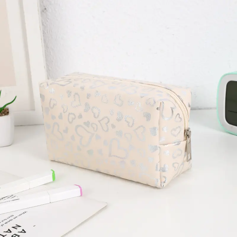 New Heart Pattern Women Makeup Bag Toiletries Cosmetic Organizer Zipper Bag Travel Wash Pouch Cosmetic Case Female Make Up Bags