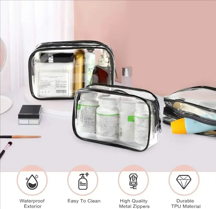 Clear Cosmetic Bag Small Large Transparent Waterproof Makeup Bag Portable Travel Toiletry Wash Organizer Case Storage Pouch Gift