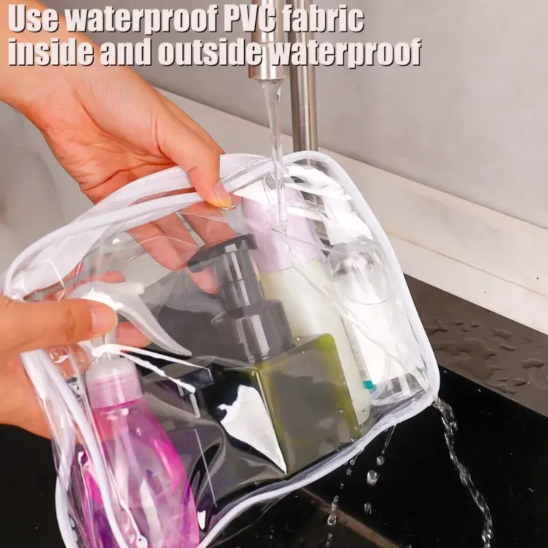 Clear Cosmetic Bag Small Large Transparent Waterproof Makeup Bag Portable Travel Toiletry Wash Organizer Case Storage Pouch Gift
