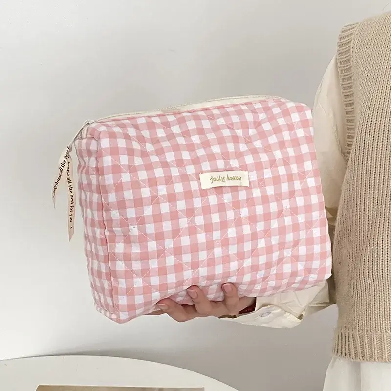 Cute Flower Women's Soft Cosmetic Bag Portable Large Capacity Ladies Makeup Case Travel Storage Bag Female Clutch Purse Handbags