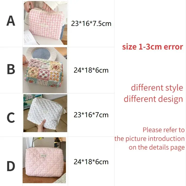 Cute Flower Women's Soft Cosmetic Bag Portable Large Capacity Ladies Makeup Case Travel Storage Bag Female Clutch Purse Handbags