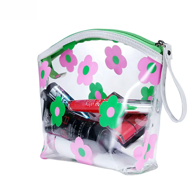 Fashion Girls Clear Cosmetic Bag PVC Transparent Makeup Bag For Women Waterproof Zipper Beauty Case Travel Toiletry Storage Bag