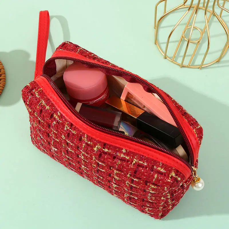 Fashion Striped Makeup Storage Bag Portable Travel Organizer Cosmetic Toiletry Pouch Cute Make Up Handbag Clutch Bags