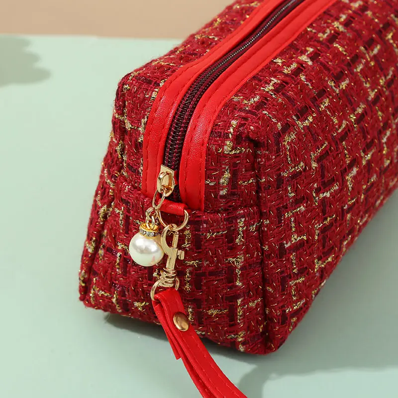 Fashion Striped Makeup Storage Bag Portable Travel Organizer Cosmetic Toiletry Pouch Cute Make Up Handbag Clutch Bags