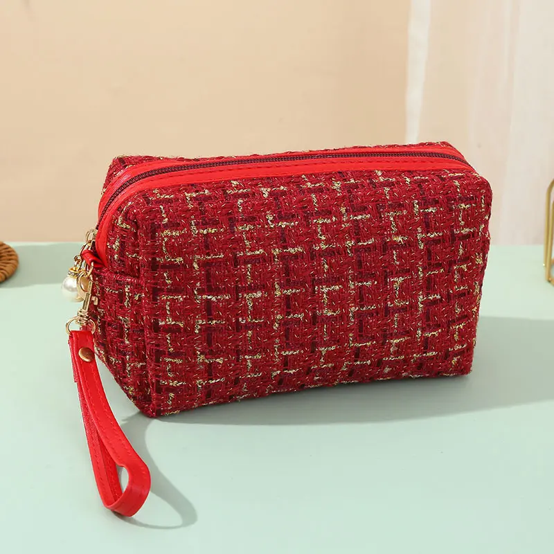 Fashion Striped Makeup Storage Bag Portable Travel Organizer Cosmetic Toiletry Pouch Cute Make Up Handbag Clutch Bags