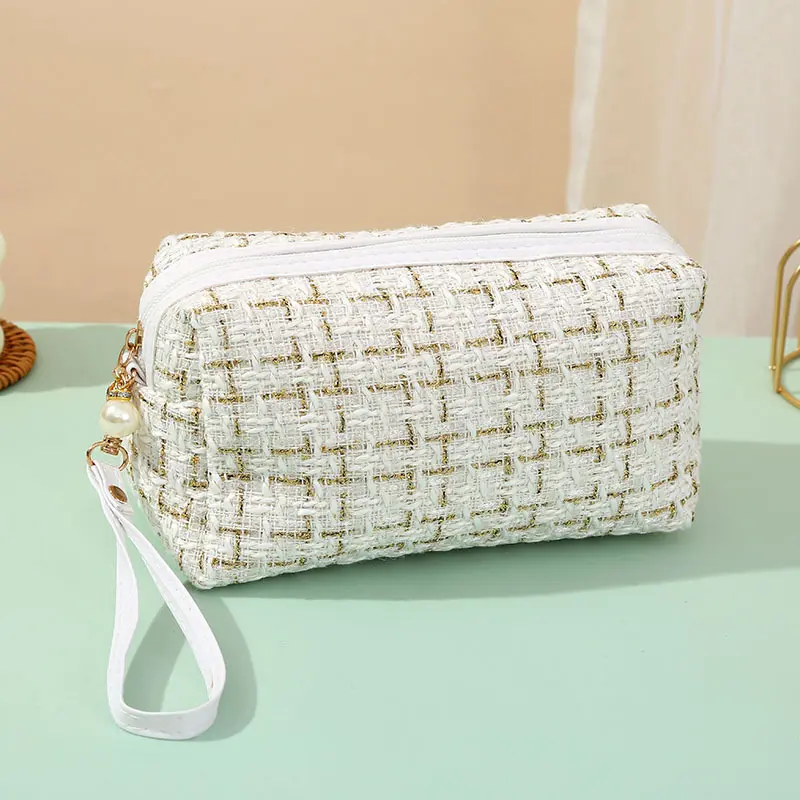 Fashion Striped Makeup Storage Bag Portable Travel Organizer Cosmetic Toiletry Pouch Cute Make Up Handbag Clutch Bags