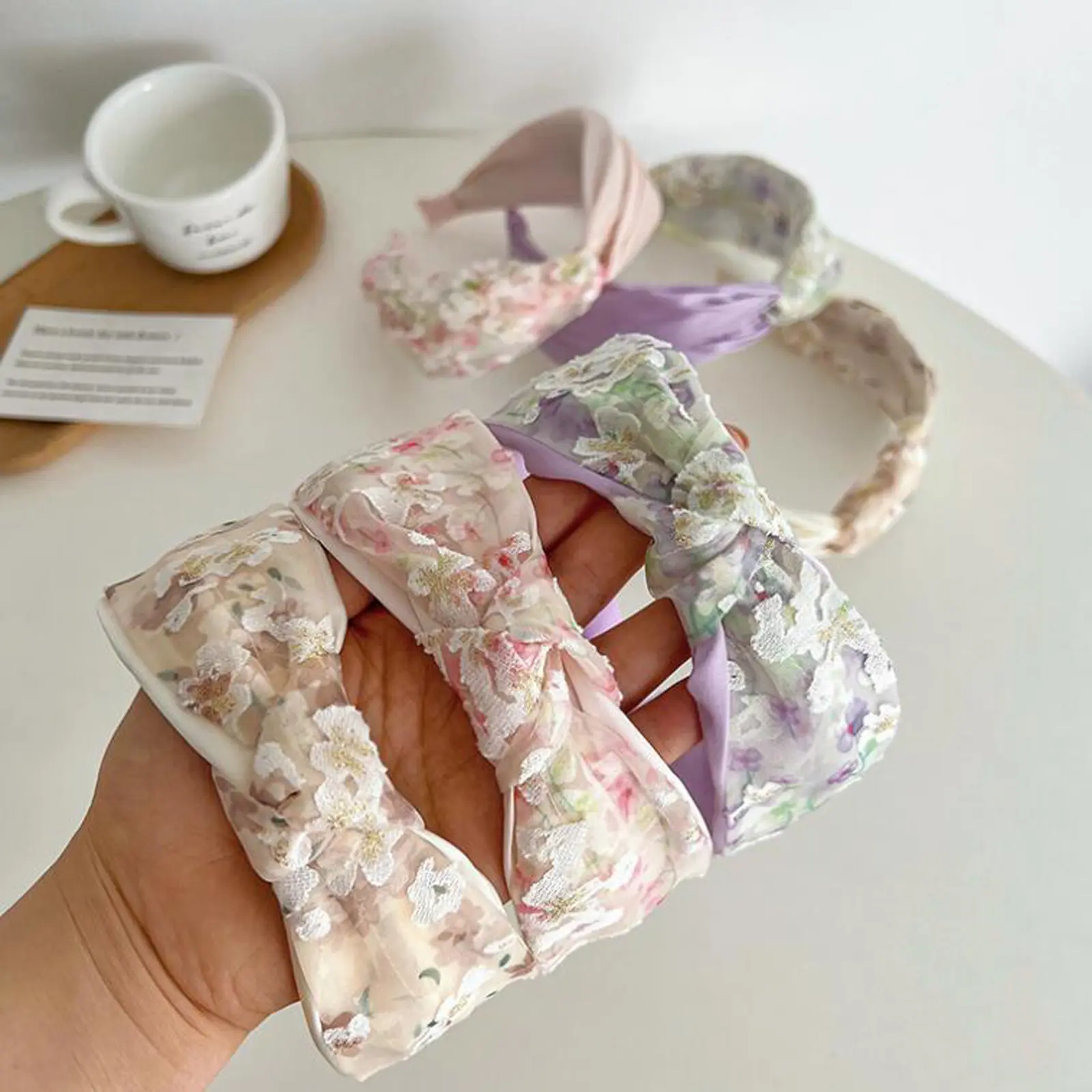 PROLY New Fashion Headband For Women Wide Side Flower Hairband Fresh Light Color Turban Girls Hair Accessories Wholesale