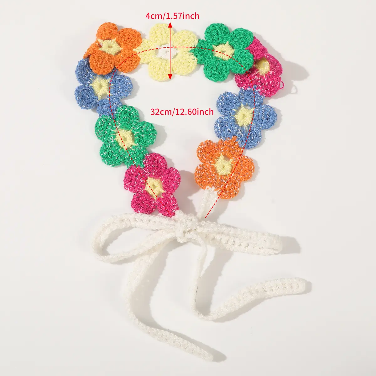 AWAYTR Colorful Flowers Turban Hairbands Knitted Flower Headband Bandage Beach Bandana Ladies Travel Hawaii Hair Accessories