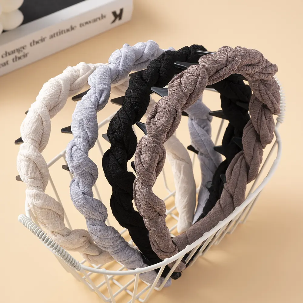 New Sweet Fabric Teethed Non-slip Hairband For Women Hair Hold Ornament Headband Hair Hoop Hair Band Fashion Hair Accessoories