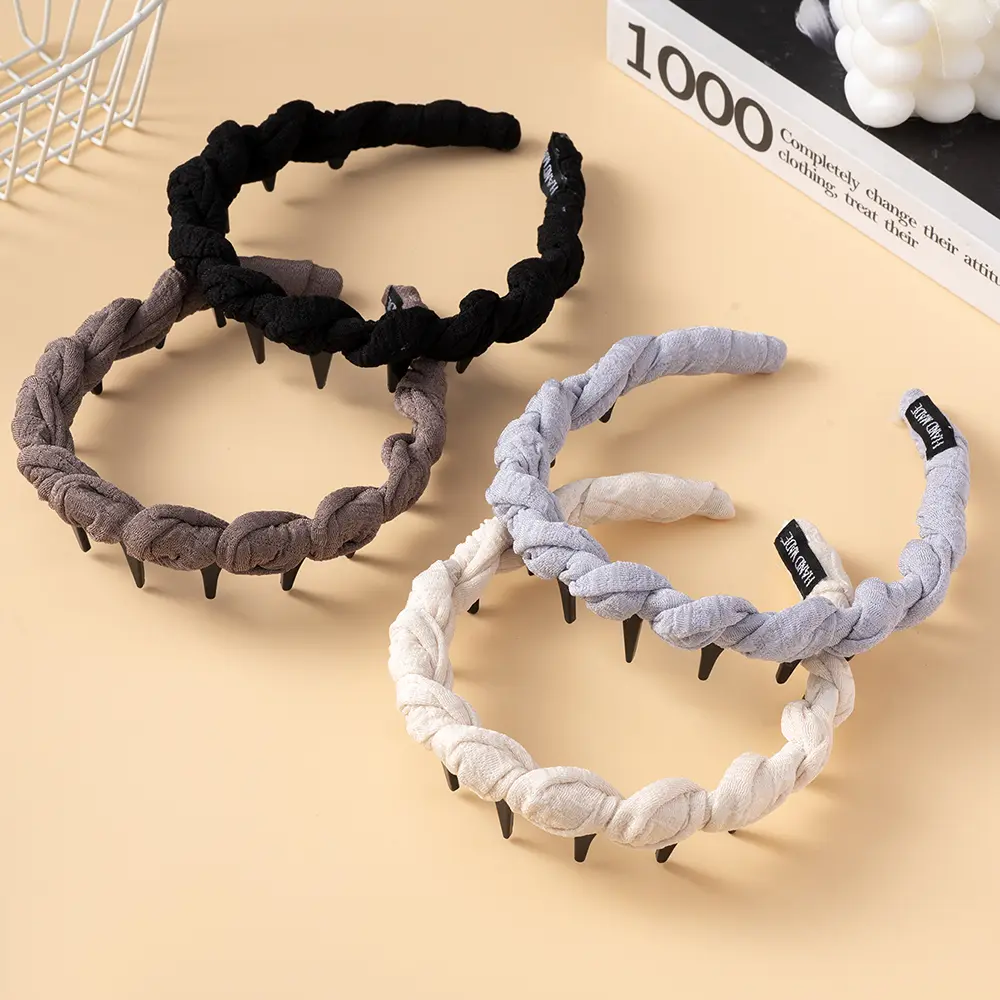 New Sweet Fabric Teethed Non-slip Hairband For Women Hair Hold Ornament Headband Hair Hoop Hair Band Fashion Hair Accessoories