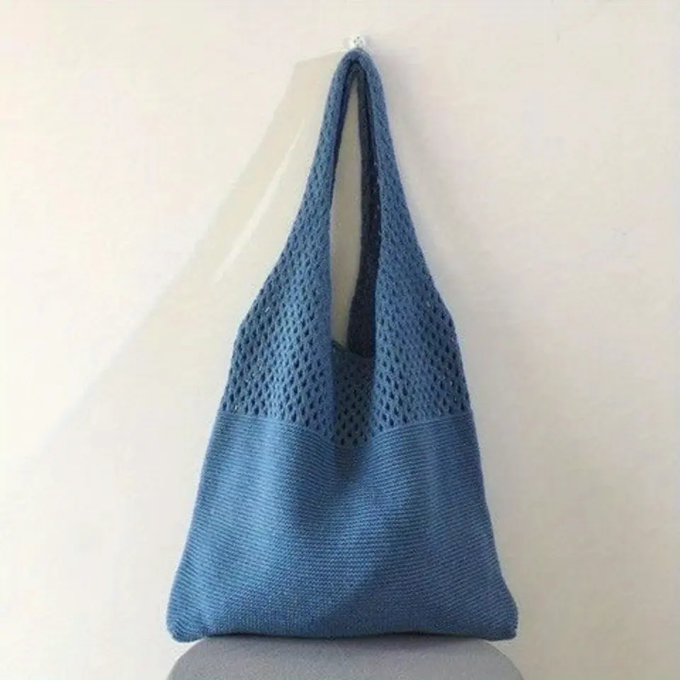 Large Capacity Retro Hollow Crochet Bag - Spacious Interior with Ample Room for Daily Essentials, Ideal for Grocery Shopping, Tr