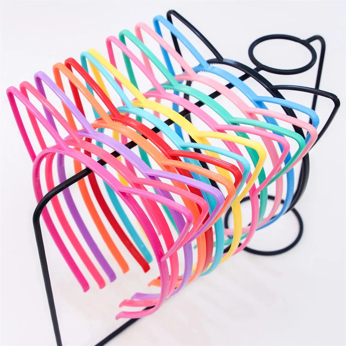 12pcs Cartoon Headdress Kids Cute Hairpin Jewellery Cute Cat Ears Hair Accessories Plastic Cat Ears Hairband Children Hair Wear