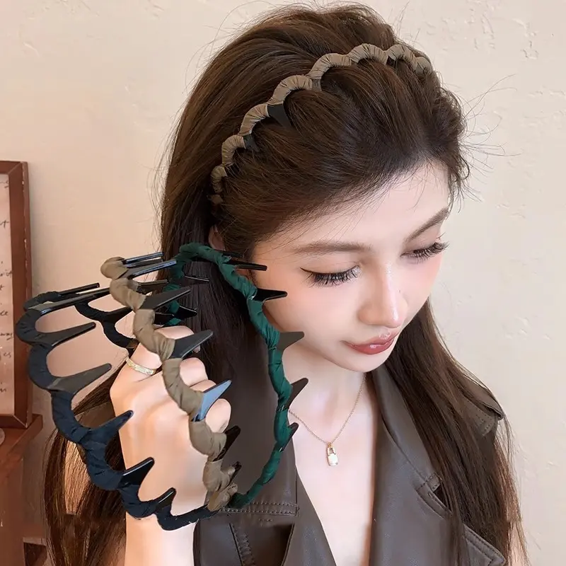 Korean Bangs Broken Hair Teethed Non-slip U Shape Hair Hoops Hairbands For Women Girls Sweet Headband Fashion Hair Accessories