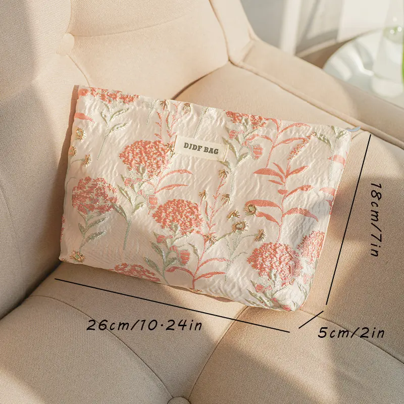 Pink Bouquet Women's Makeup Bag Portable Lipstick Air Cushion Cosmetics And Other Storage Bags High-quality Travel Toiletry Bag