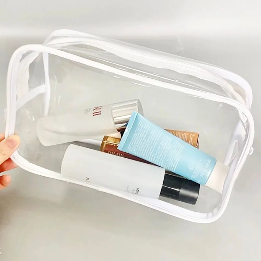 PVC Transparent Waterproof Makeup Bag Small Large Clear Cosmetic Bags Portable Travel Toiletry Wash Organizer Case Storage Pouch